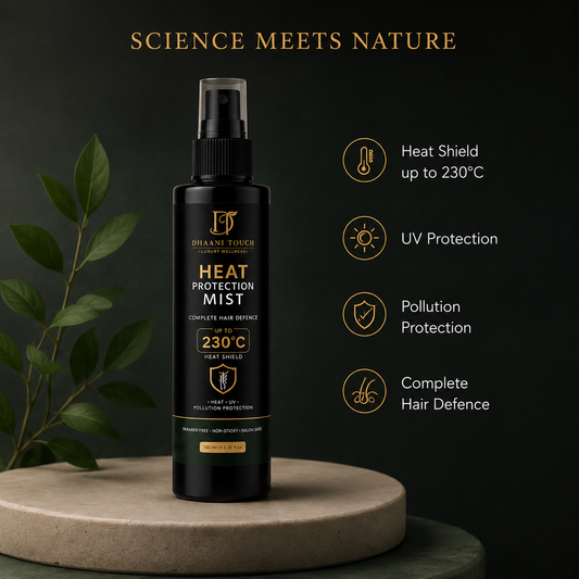 Dhaani Touch Heat Protection Mist – Lightweight Formula That Shields Hair from Flat Iron and Blow Dryer