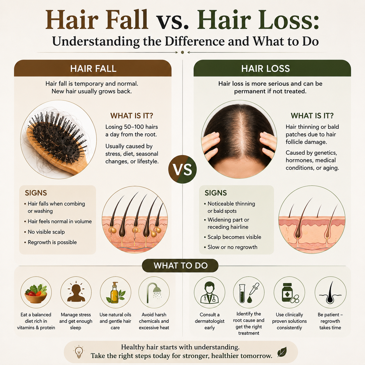 Hair Fall vs. Hair Loss: Understanding the Difference and What to Do