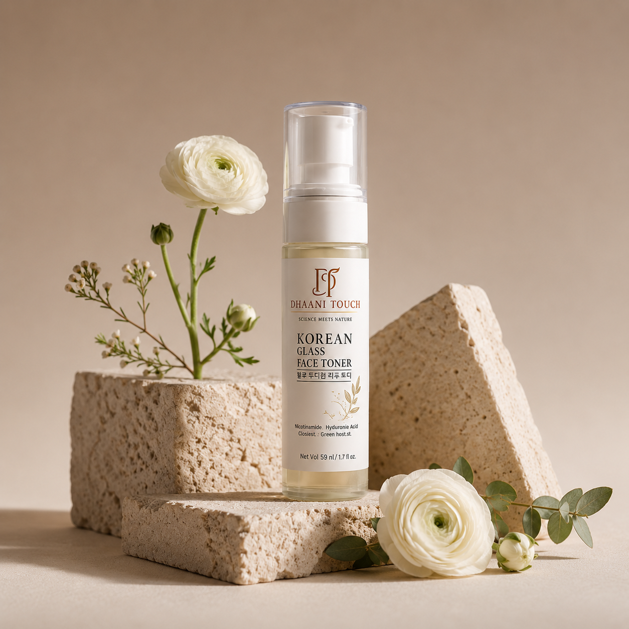 Dhaani Touch Korean Glass Face Toner – Hydrating and Brightening Toner for Glowing Skin