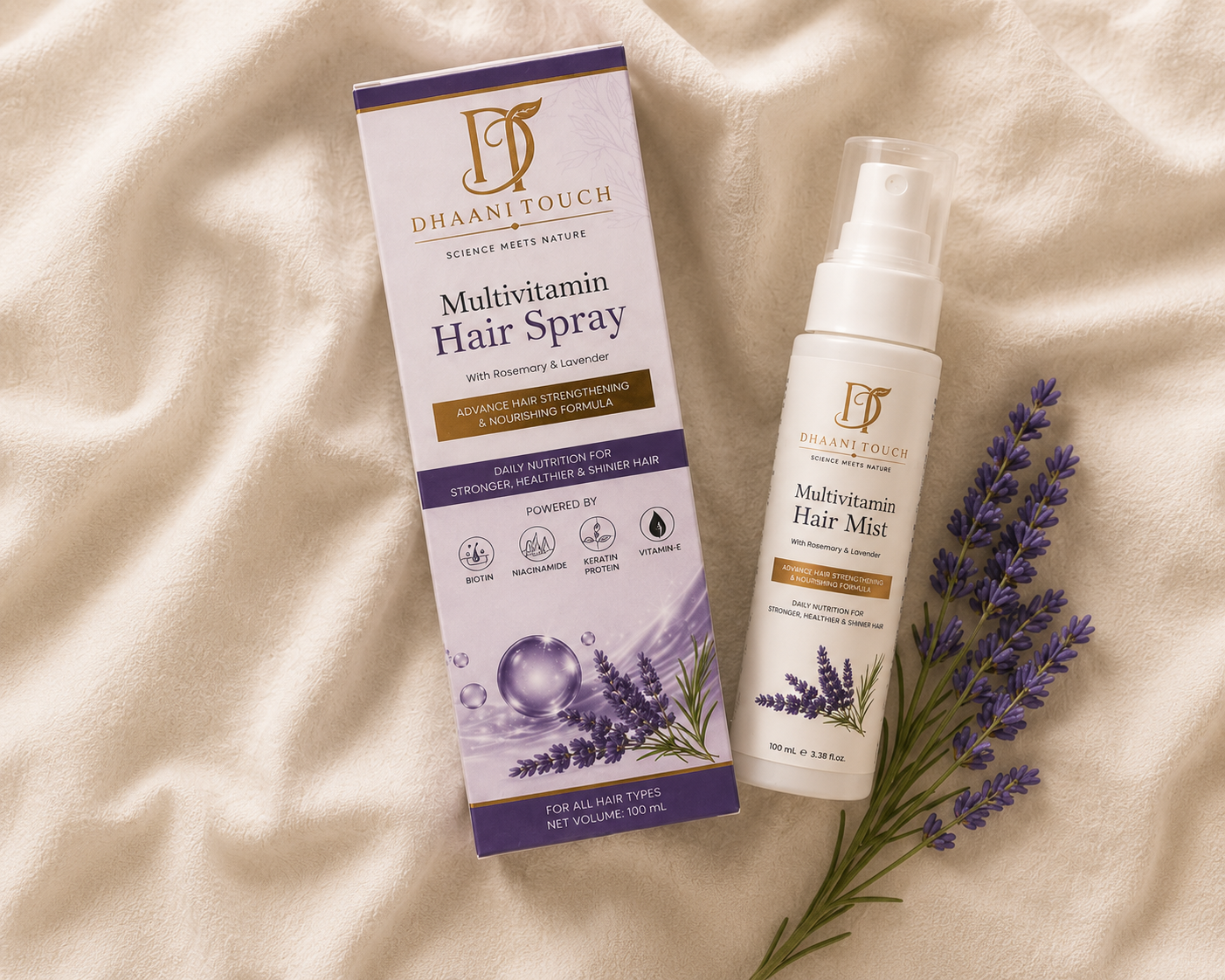 Dhaani Touch Multivitamin Hair Spray – Frizz Control and Deep Conditioning Mist